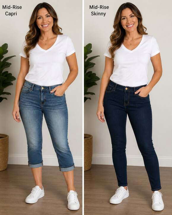 Signature by Levi Strauss & Co. Denim - Levi Strauss Signature Gold Bundle Size 10 Mid-Rise Capri & Skinny Jeans